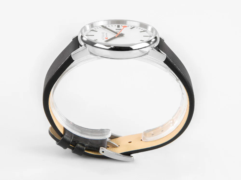 Mondaine SBB Evo2 Big Quartz Watch, White, 40 mm, Day, Leather, MSE.40210.LB - Image 6