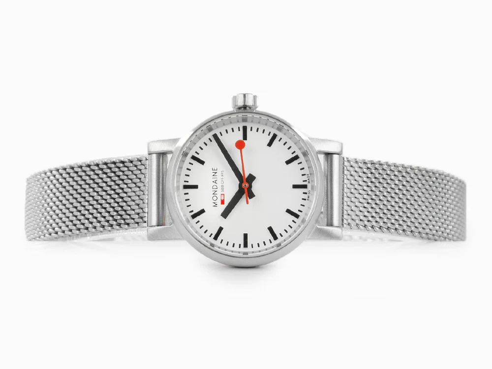Mondaine SBB Evo2 Petite Quartz Watch, White, 26mm, MSE.26110.SM - Image 7