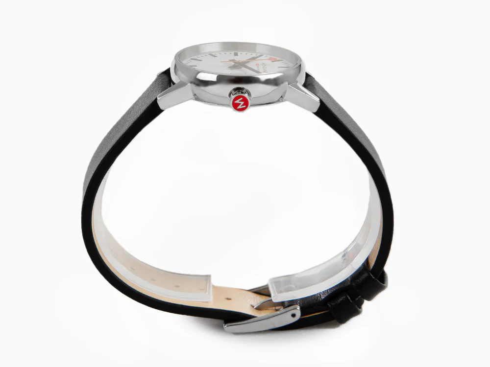Mondaine SBB Evo2 Quartz Watch, White, 30mm, Day, Leather strap, MSE.30210.LB - Image 5