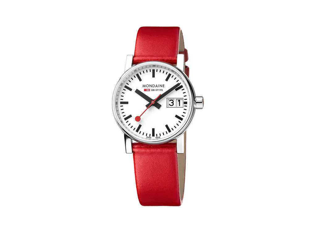 Mondaine SBB Evo2 Quartz Watch, White, 30mm, Day, MSE.30210.LC - Image 2