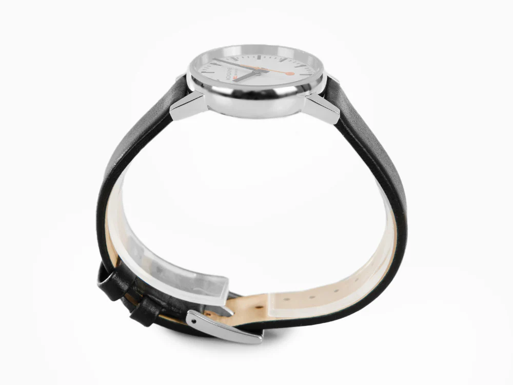 Mondaine SBB Evo2 Quartz Watch, White, 30mm, Leather strap, MSE.30110.LB - Image 6