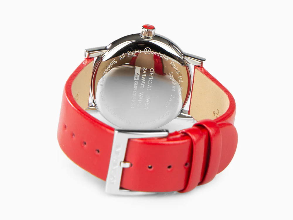 Mondaine SBB Evo2 Quartz Watch, White, 35 mm, Leather strap, MSE.35110.LC - Image 3