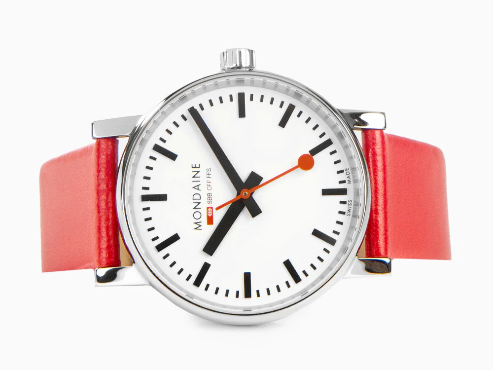 Mondaine SBB Evo2 Quartz Watch, White, 35 mm, Leather strap, MSE.35110.LC - Image 7