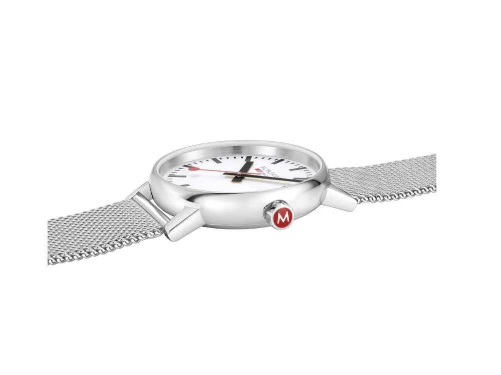 Mondaine SBB Evo2 Quartz Watch, White, 40 mm, MSE.40110.SM - Image 4