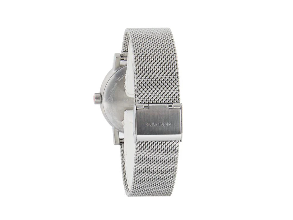 Mondaine SBB Evo2 Quartz Watch, White, Mesh Strap, MSE.35110.SM - Image 3