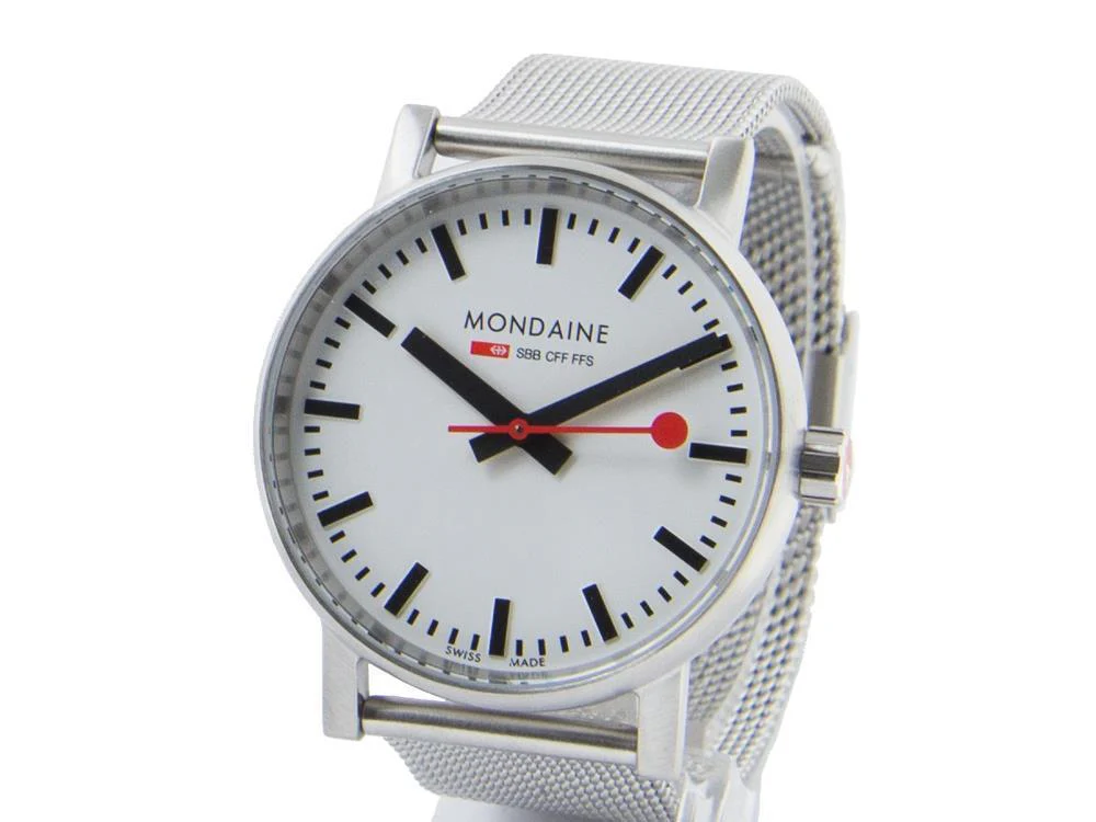 Mondaine SBB Evo2 Quartz Watch, White, Mesh Strap, MSE.35110.SM - Image 7