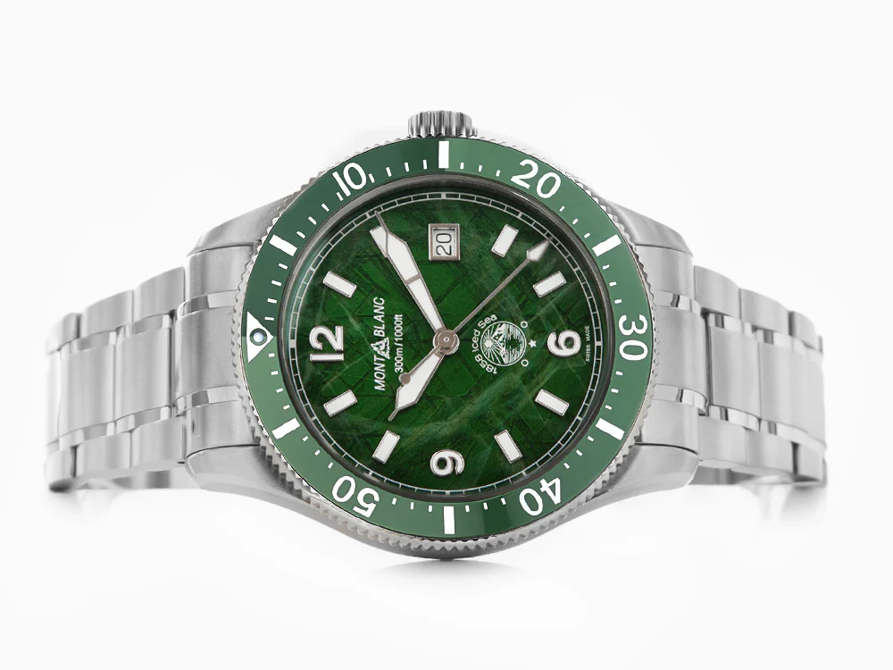Montblanc 1858 Iced Sea Automatic Watch, Ceramic, Green, 41 mm, 129373 - Image 7