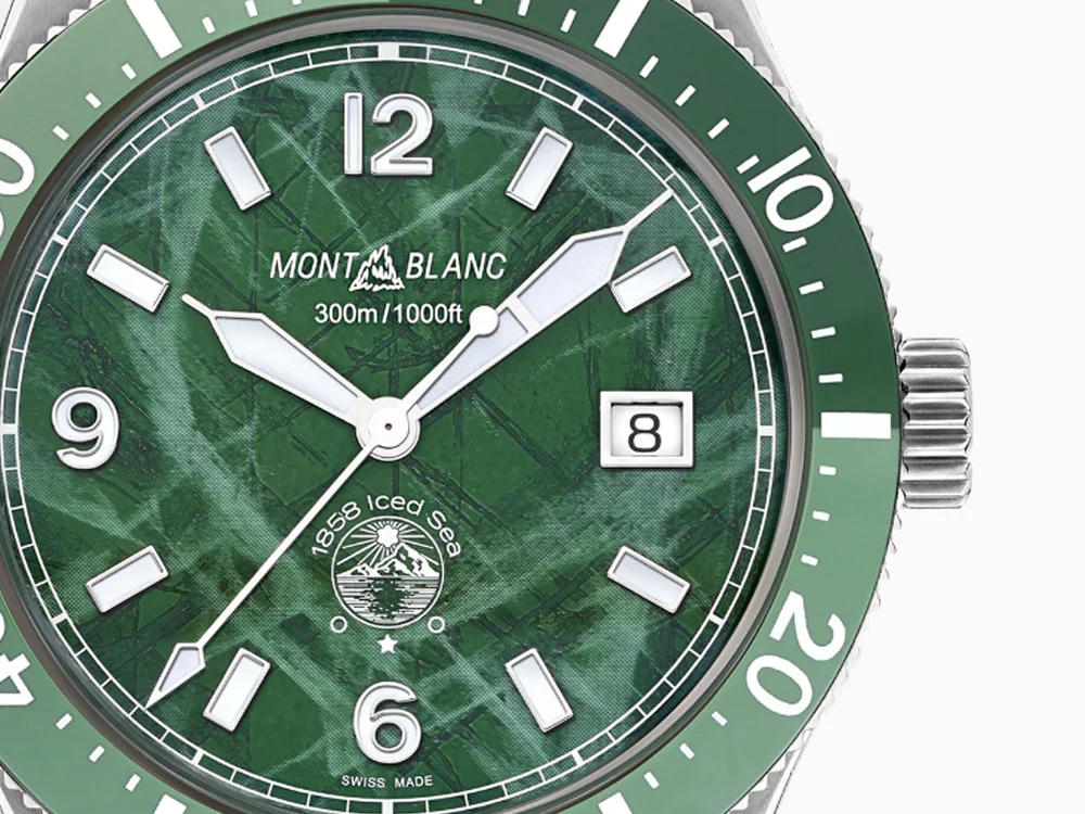 Montblanc 1858 Iced Sea Automatic Watch, Ceramic, Green, 41 mm, 129373 - Image 8