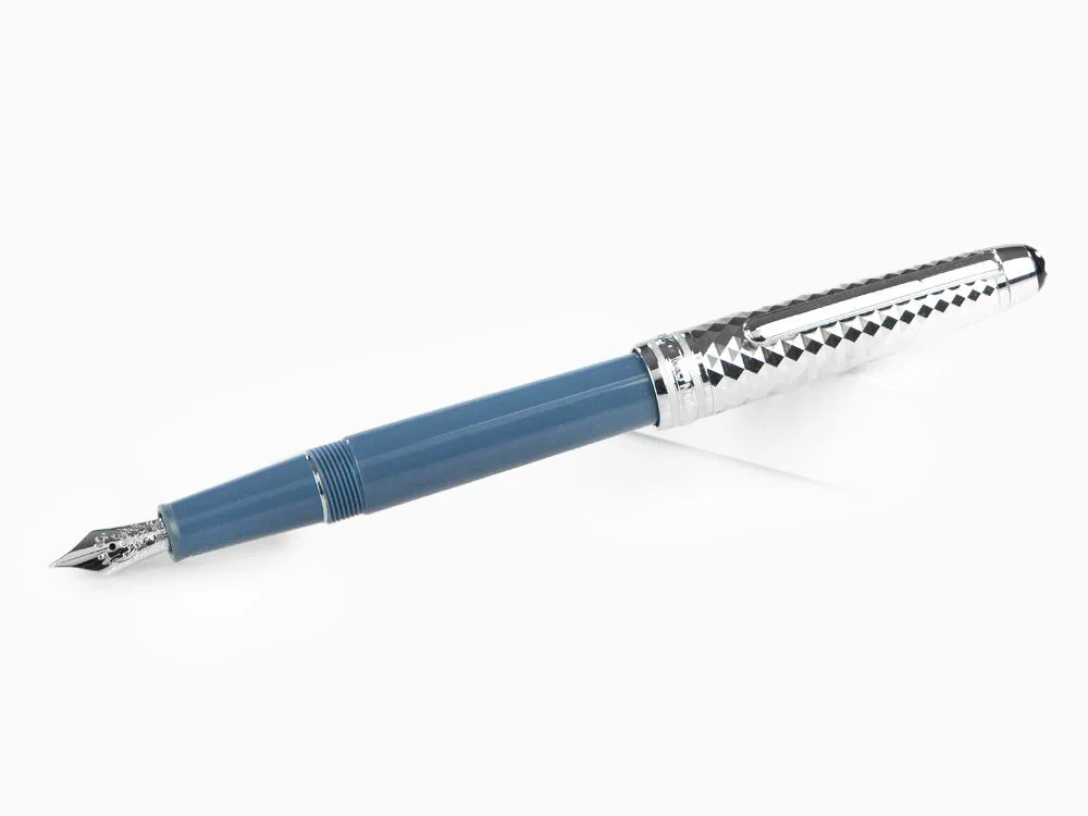 Montblanc Meisterstück Glacier Doué Fountain Pen, Blue, 129403 - Image 4