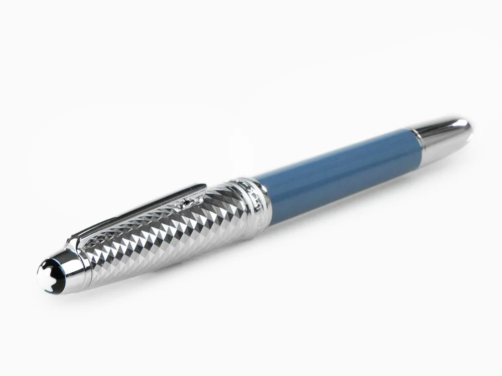 Montblanc Meisterstück Glacier Doué Fountain Pen, Blue, 129403 - Image 6
