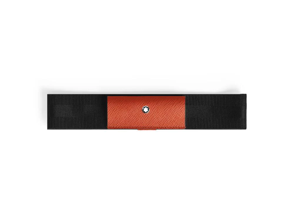 Montblanc Pen Case,  Leather, Soft, adjustable strap, Orange, 221438 - Image 2