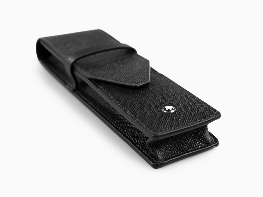 Montblanc Sartorial Pen Case, 2 Writing Instruments, Flap-over, Black, 130751 - Image 6