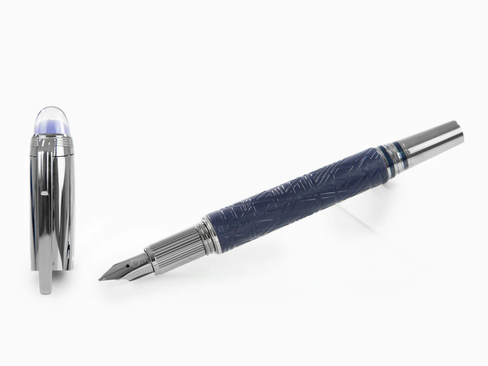 Montblanc StarWalker SpaceBlue Doué Fountain Pen, Ruthenium trim, 130215 - Image 2