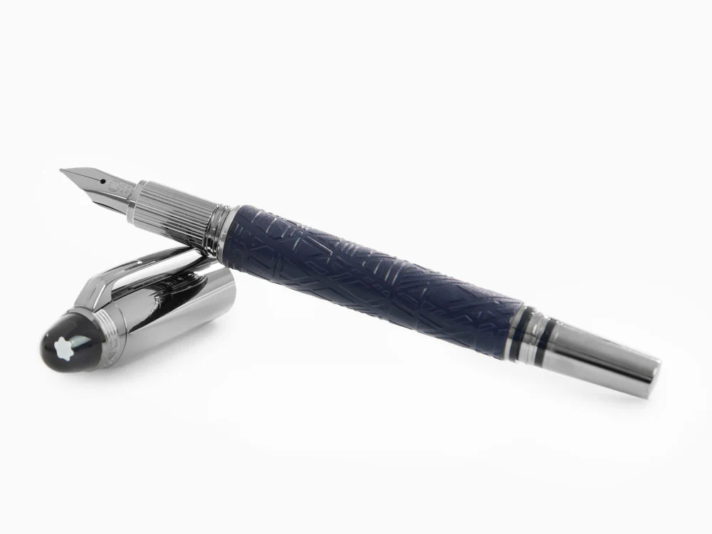 Montblanc StarWalker SpaceBlue Doué Fountain Pen, Ruthenium trim, 130215 - Image 7
