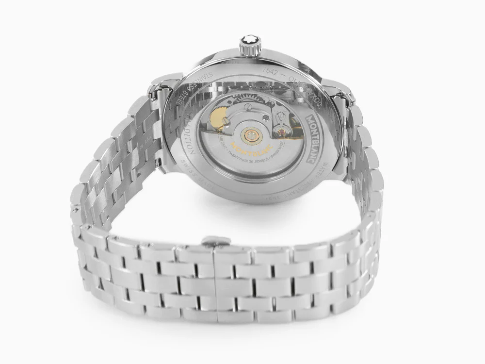 Montblanc Tradition Automatic Watch, Silver, 40 mm, Steel bracelet, 127770 - Image 3