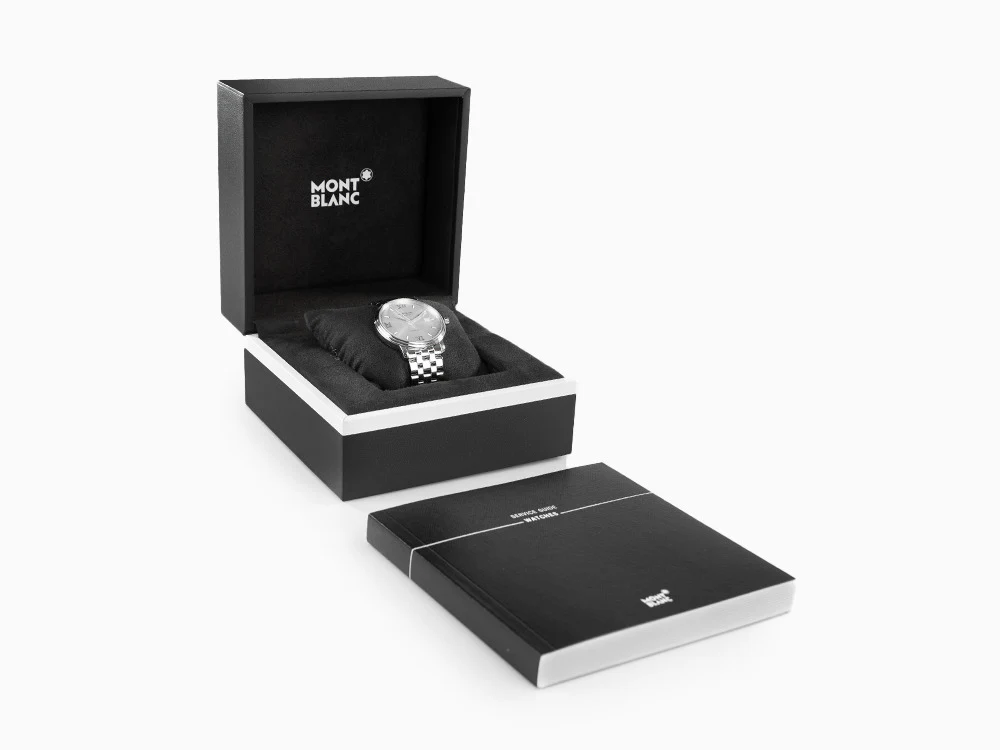 Montblanc Tradition Automatic Watch, Silver, 40 mm, Steel bracelet, 127770 - Image 9