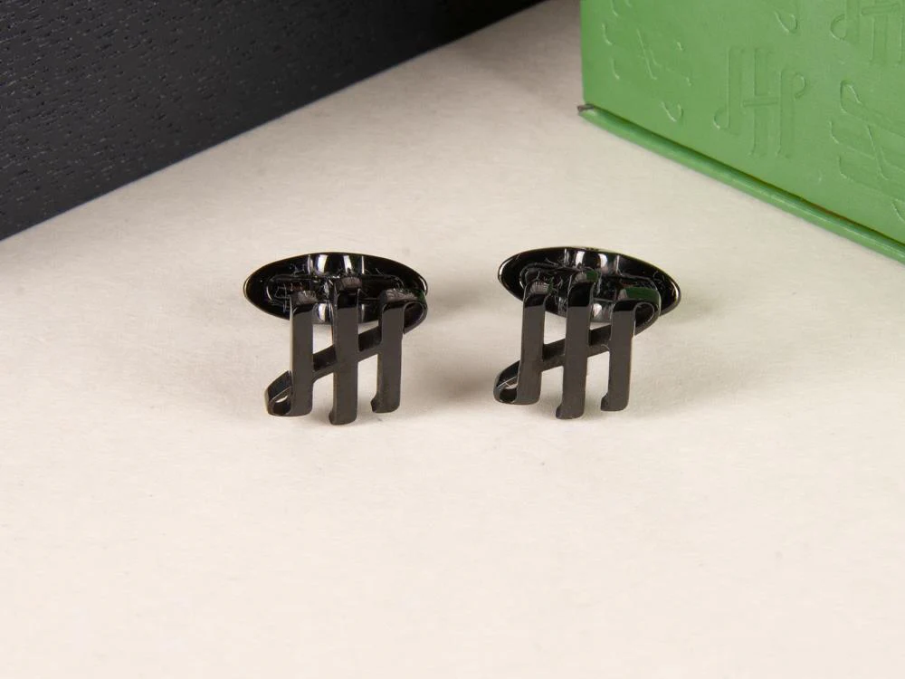 Montegrappa Ambigram Cufflinks, Stainless steel. IP Black, IDA2CLB0 - Image 2