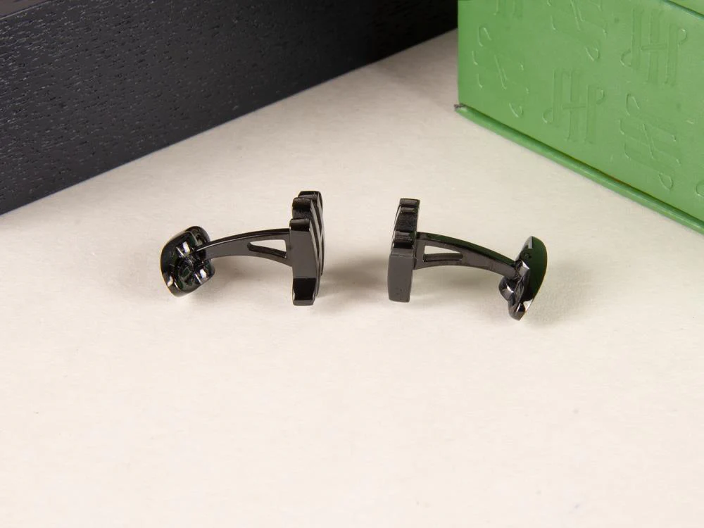 Montegrappa Ambigram Cufflinks, Stainless steel. IP Black, IDA2CLB0 - Image 4
