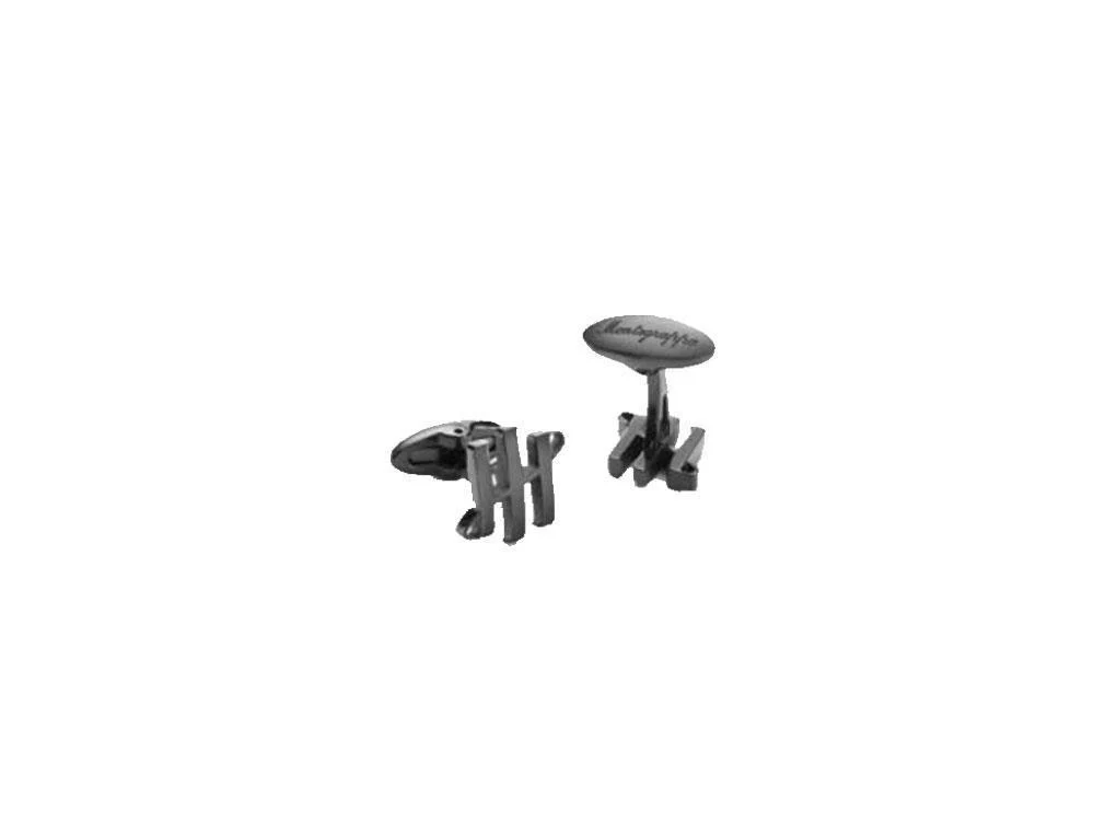 Montegrappa Ambigram Cufflinks, Stainless steel. IP Black, IDA2CLB0 - Image 6