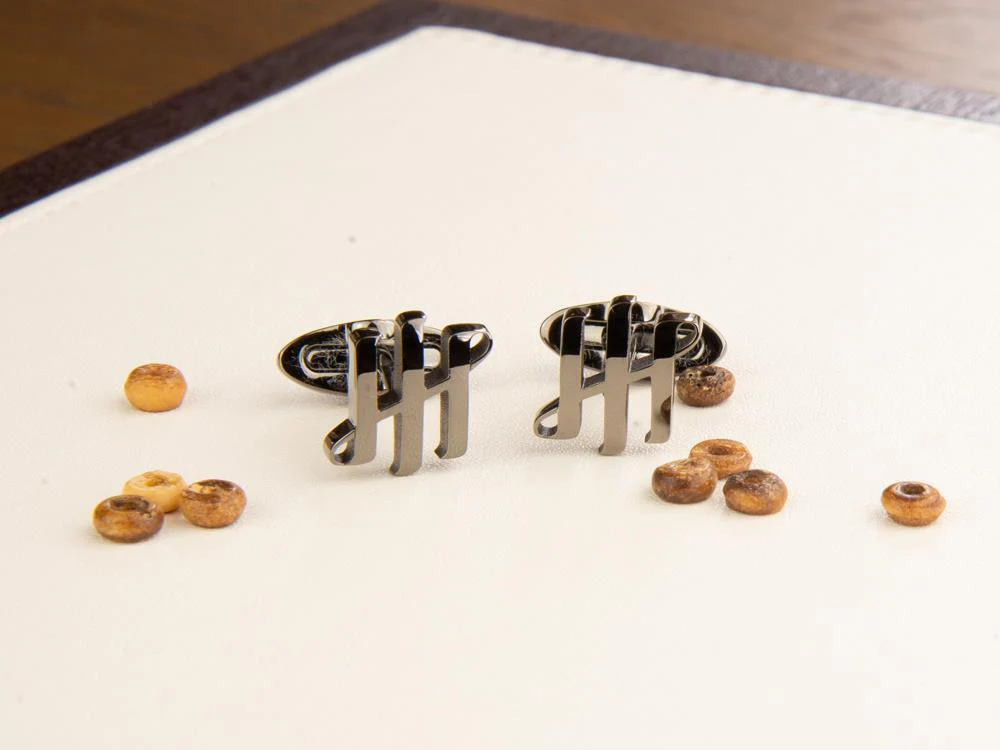 Montegrappa Ambigram Cufflinks, Stainless steel, IP Gun Metal, IDA2CLL0 - Image 2