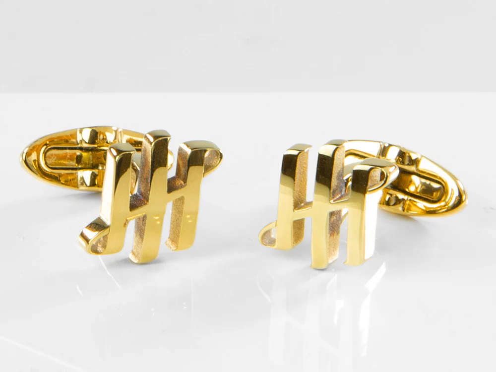 Montegrappa Ambigram Cufflinks, Stainless steel, IP Yellow Gold, IDA2CLY0 - Image 2