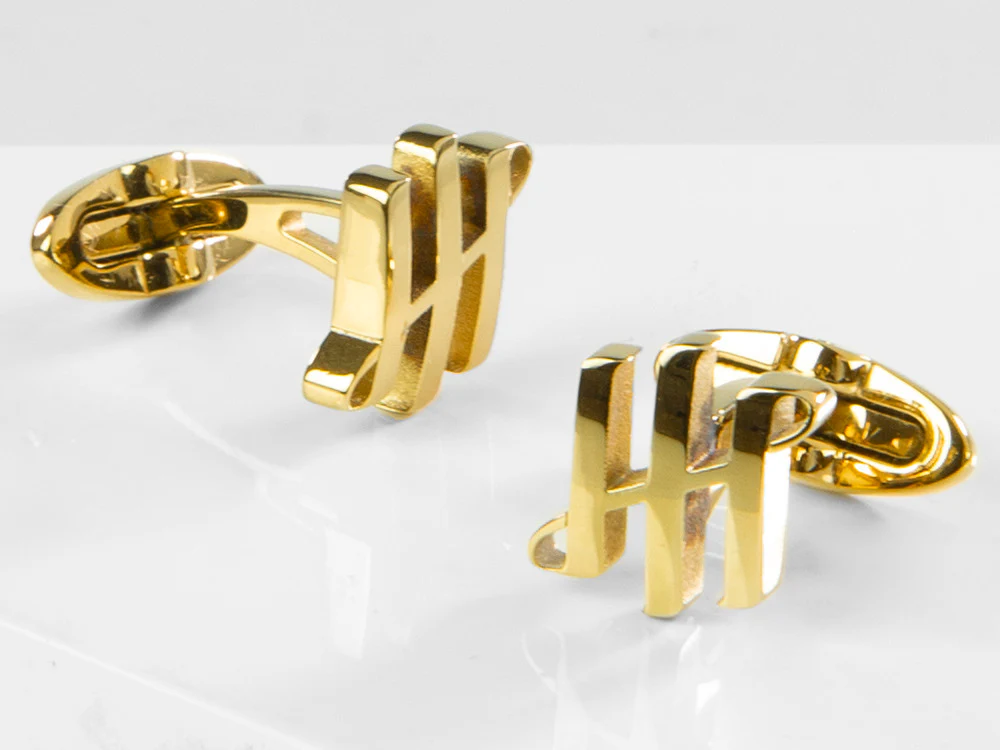 Montegrappa Ambigram Cufflinks, Stainless steel, IP Yellow Gold, IDA2CLY0 - Image 3