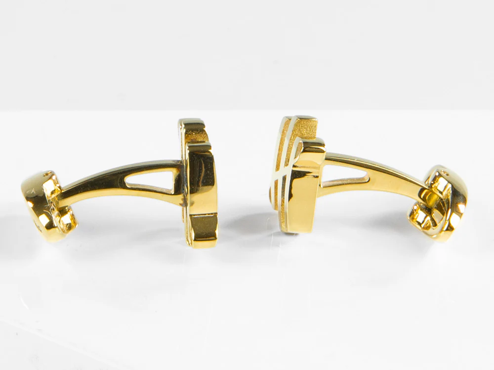 Montegrappa Ambigram Cufflinks, Stainless steel, IP Yellow Gold, IDA2CLY0 - Image 5