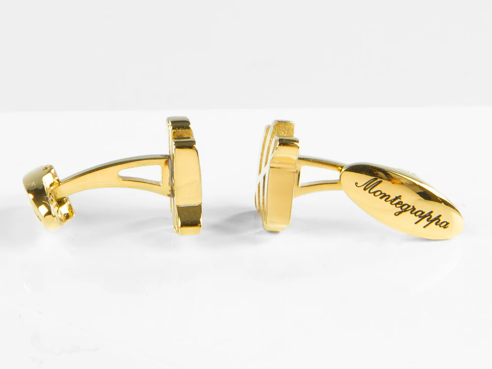 Montegrappa Ambigram Cufflinks, Stainless steel, IP Yellow Gold, IDA2CLY0 - Image 6