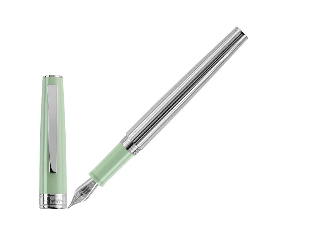 Montegrappa Armonia Duetto Neo Mint Fountain Pen, Resin, Green, ISA1M-AG - Image 2