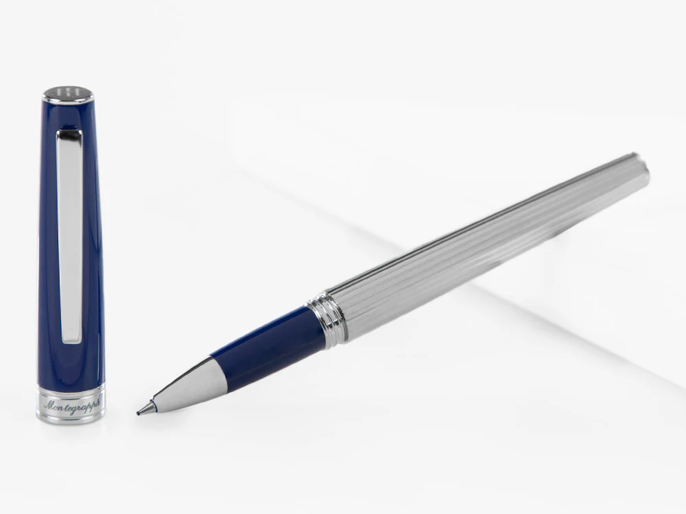 Montegrappa Armonia Duetto Rollerball pen, Steel, Blue, ISA1MRAB - Image 2