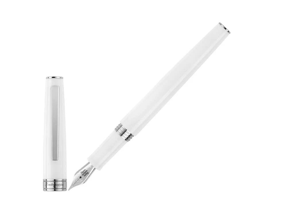 Montegrappa Armonia Frost Fountain Pen, Resin, White, ISA1R-AW - Image 2