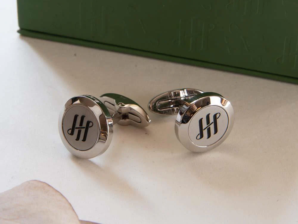 Montegrappa Classico Ambigram Cufflinks, Stainless steel, IDA1CLSS - Image 2