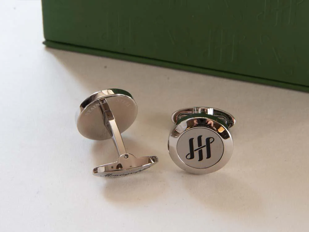 Montegrappa Classico Ambigram Cufflinks, Stainless steel, IDA1CLSS - Image 3