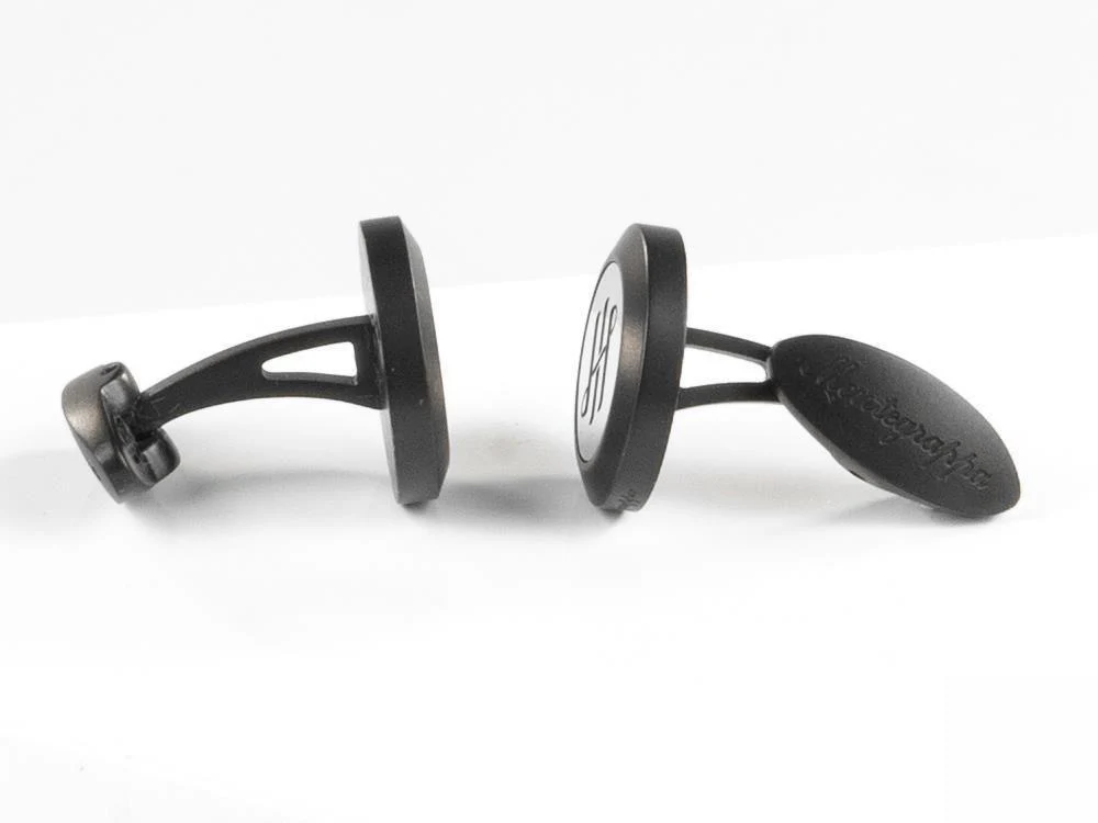 Montegrappa Classico Ambigram Cufflinks, Stainless steel, IP Black, IDA1CLBS - Image 5