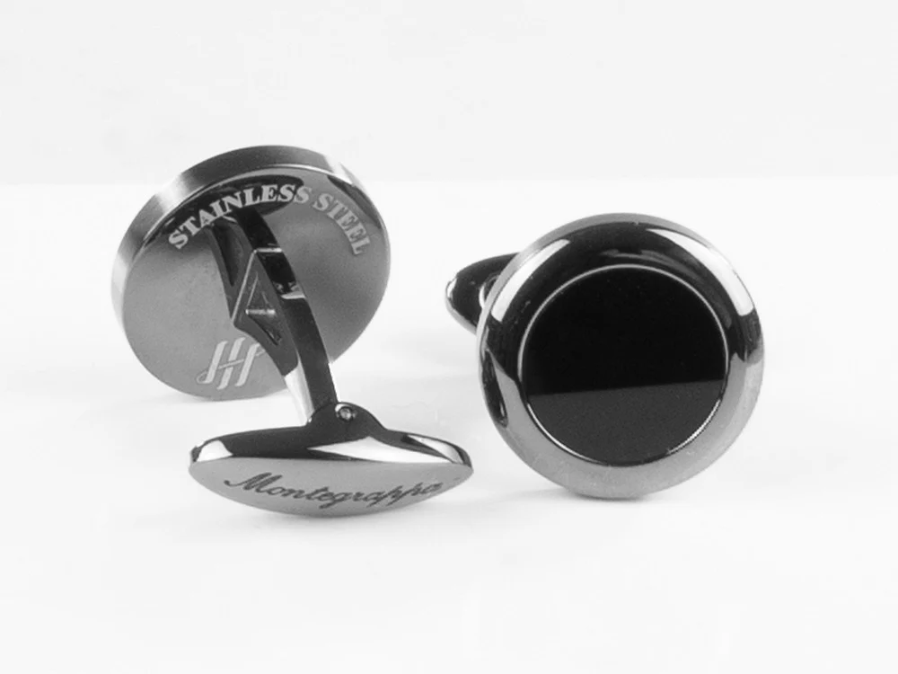 Montegrappa Classico Cufflinks, Stainless steel, IP Gun Metal, IDCCCLLB - Image 5