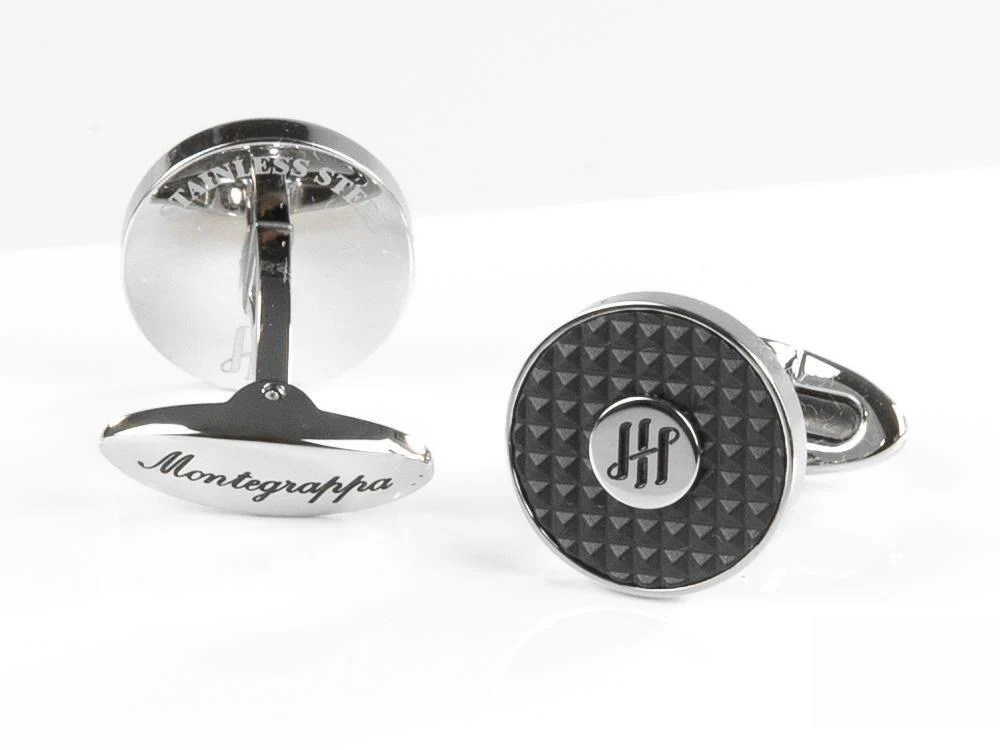 Montegrappa Clou Ambigram Cufflinks, Stainless steel. IP Black, IDA3CLSB - Image 4
