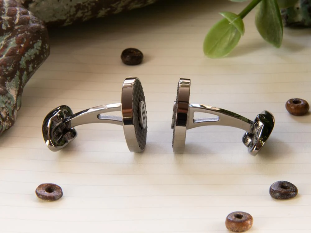 Montegrappa Clou Ambigram Cufflinks, Stainless steel, IP Gun Metal, IDA3CLLL - Image 4