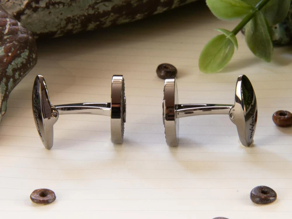 Montegrappa Clou Ambigram Cufflinks, Stainless steel, IP Gun Metal, IDA3CLLL - Image 5