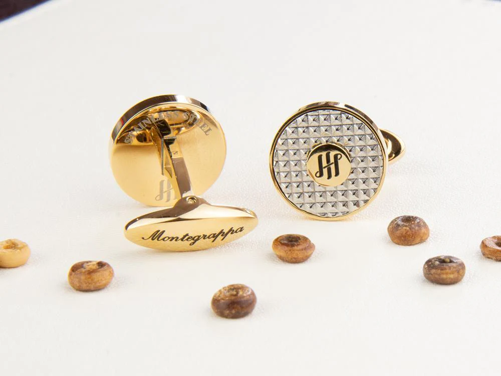 Montegrappa Clou Ambigram Cufflinks, Stainless steel, IP Yellow Gold, IDA3CLYS - Image 3