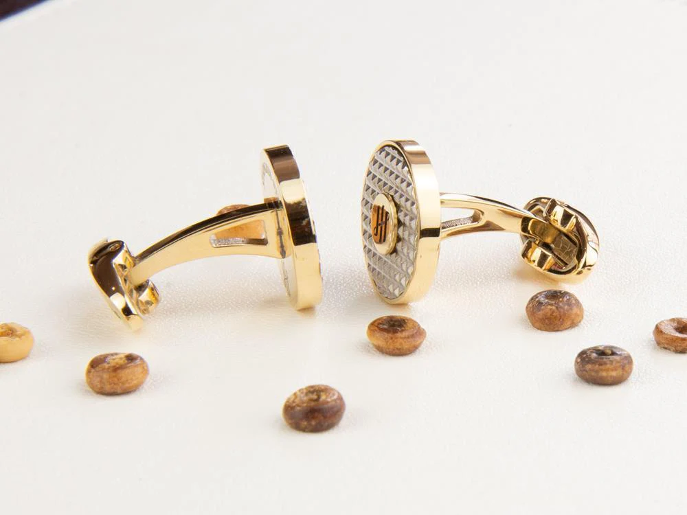 Montegrappa Clou Ambigram Cufflinks, Stainless steel, IP Yellow Gold, IDA3CLYS - Image 4