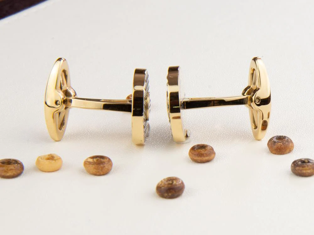 Montegrappa Clou Ambigram Cufflinks, Stainless steel, IP Yellow Gold, IDA3CLYS - Image 5