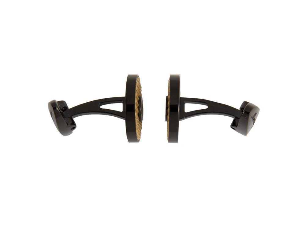 Montegrappa Clou Ambigram Cufflinks, Steel, IP Black & IP Yellow Gold, IDA3CLBY - Image 4