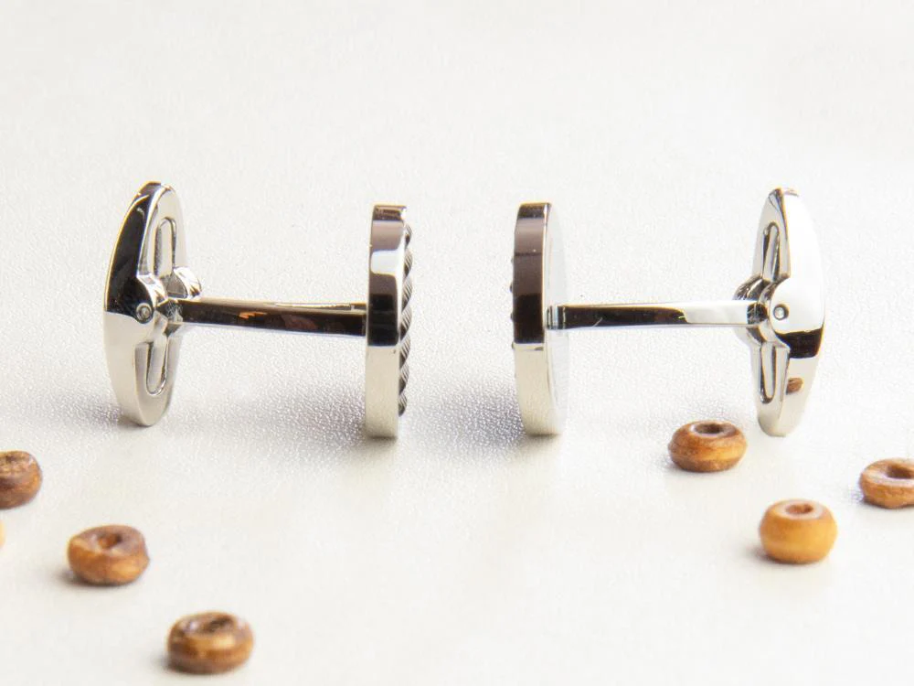 Montegrappa Clou Cufflinks, Stainless steel. IP Black, IDCPCLSB - Image 5