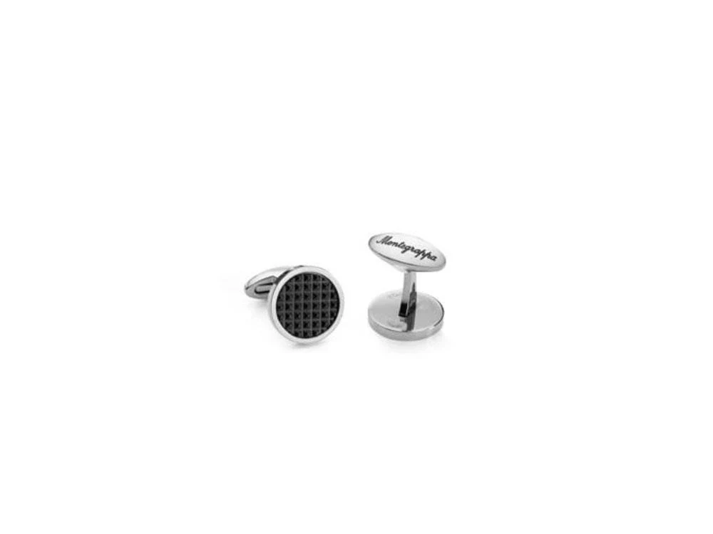 Montegrappa Clou Cufflinks, Stainless steel. IP Black, IDCPCLSB - Image 6
