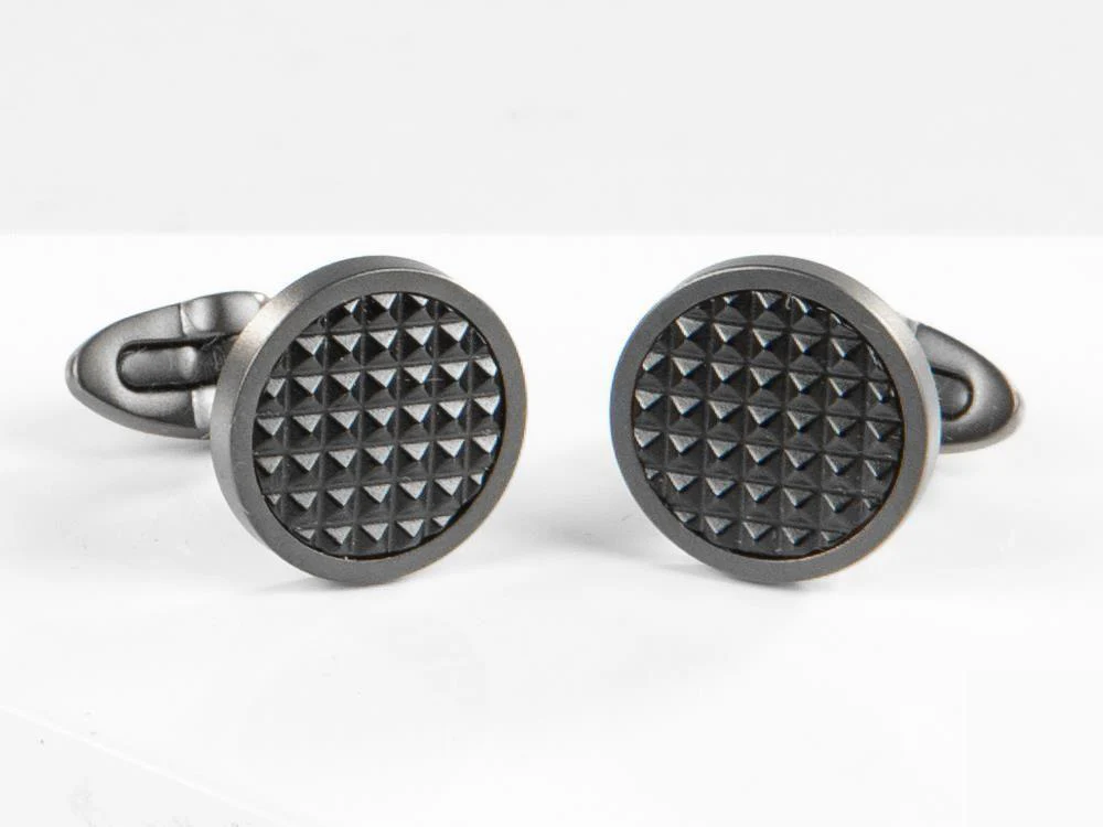 Montegrappa Clou Cufflinks, Stainless steel, IP Gun Metal & IP Black, IDCPCLLB - Image 2