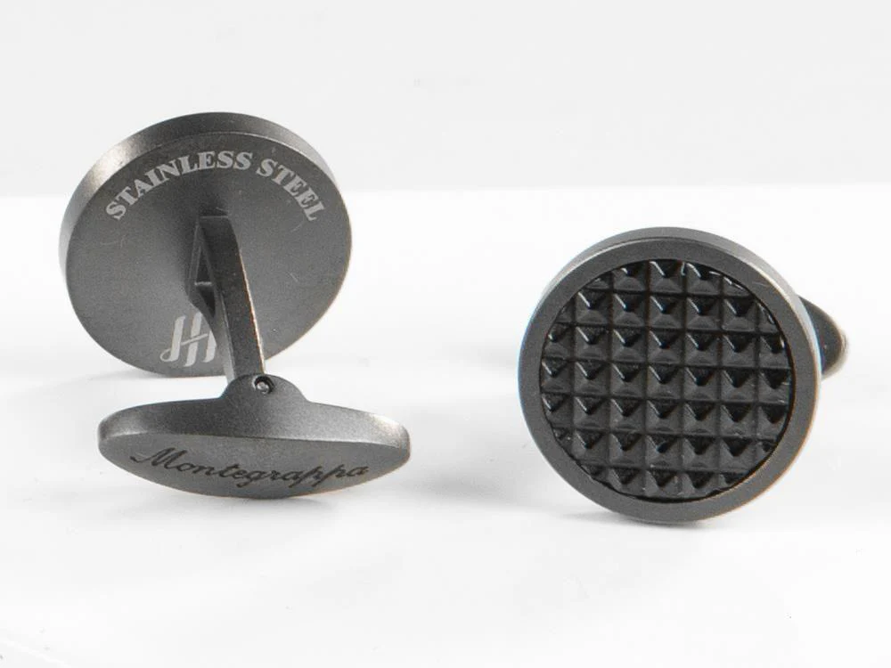 Montegrappa Clou Cufflinks, Stainless steel, IP Gun Metal & IP Black, IDCPCLLB - Image 3
