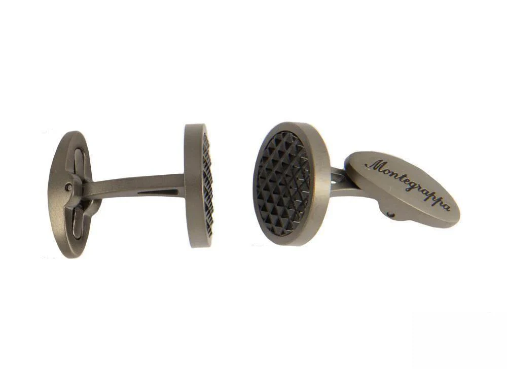 Montegrappa Clou Cufflinks, Stainless steel, IP Gun Metal & IP Black, IDCPCLLB - Image 7