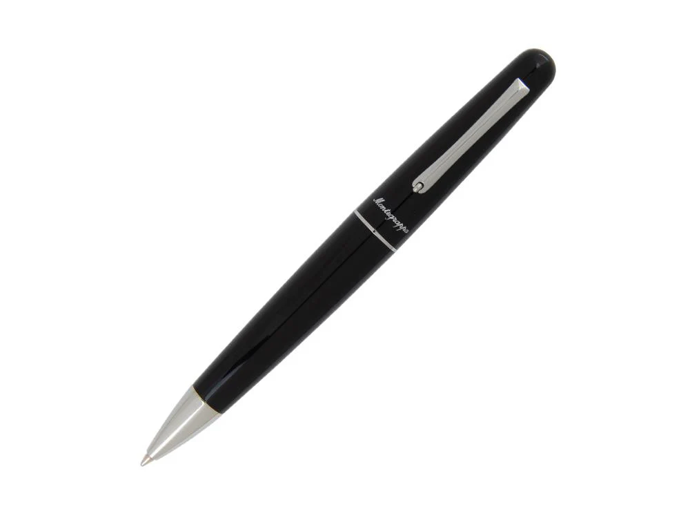 Montegrappa Elmo 01 Ballpoint pen, Black Resin, Stainless Steel, ISEORBAC