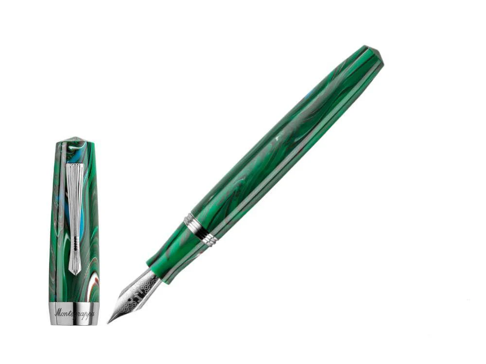 Montegrappa Elmo 02 Cortina Fountain Pen, Stainless Steel, ISE2R-AG - Image 2