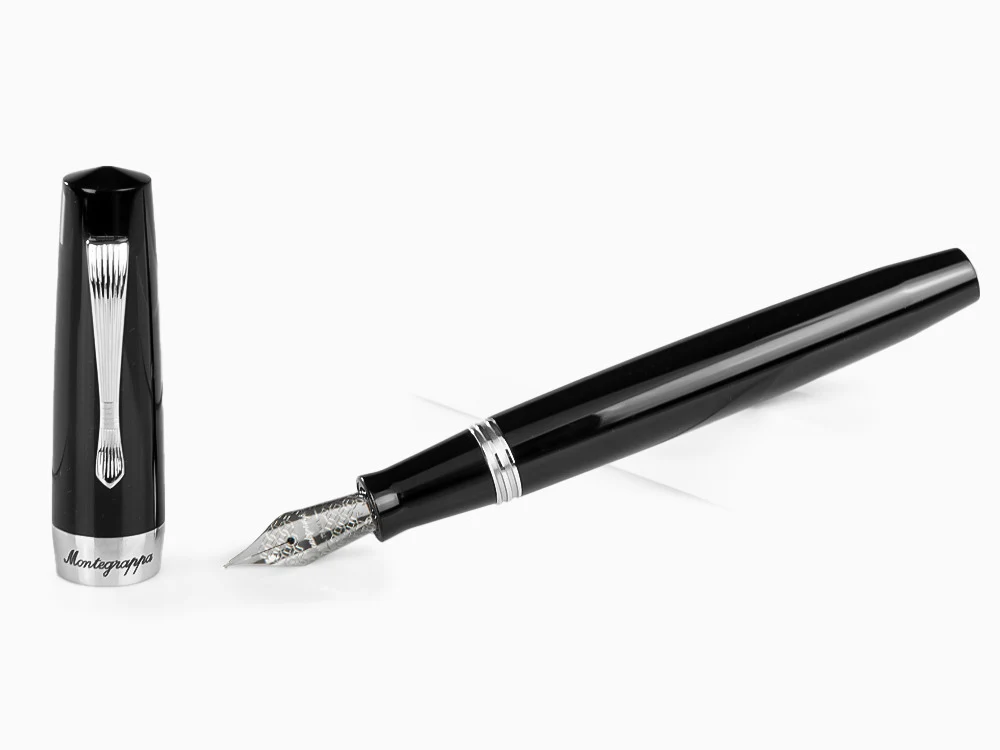 Montegrappa Elmo 02 Jet Black Fountain Pen, Black Resin, ISE2R-AC - Image 2